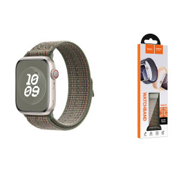 Ремешок для Apple Watch HOCO WA25 Original series nylon strap (38/40/41 мм) темно-зеленый с оранжевым