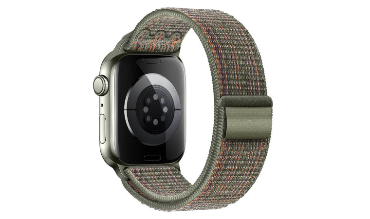 Ремешок для Apple Watch HOCO WA25 Original series nylon strap (38/40/41 мм) темно-зеленый с оранжевым