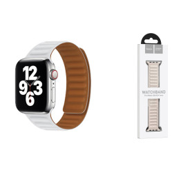 Ремешок для Apple Watch HOCO WA21 Flexible series second-generation chain magnetic silicone strap (38/40/41 мм) белый
