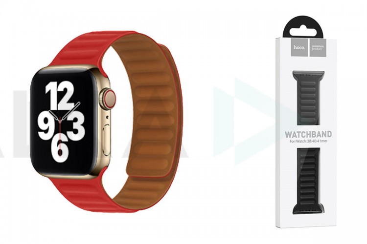 Ремешок для Apple Watch HOCO WA21 Flexible series second-generation chain magnetic silicone strap (38/40/41 мм) красный