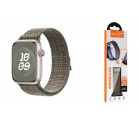 Ремешок для Apple Watch HOCO WA25 Original series nylon strap (42/44/45/49 мм)темно-зеленый с оранжевым