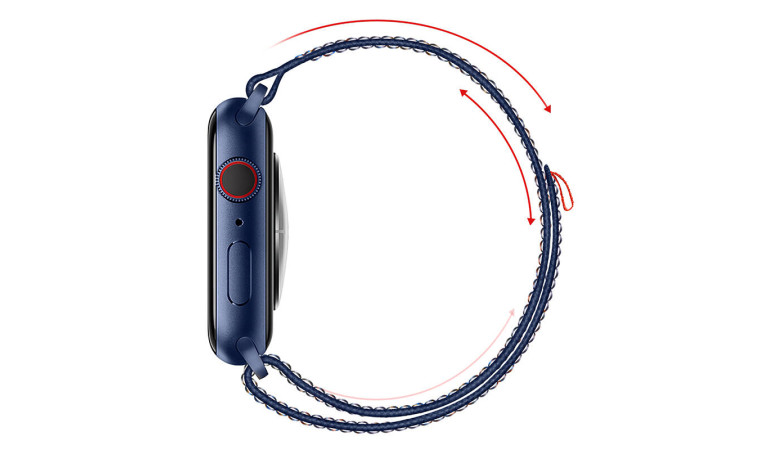 Ремешок для Apple Watch HOCO WA25 Original series nylon strap (42/44/45/49 мм)темно-зеленый с оранжевым