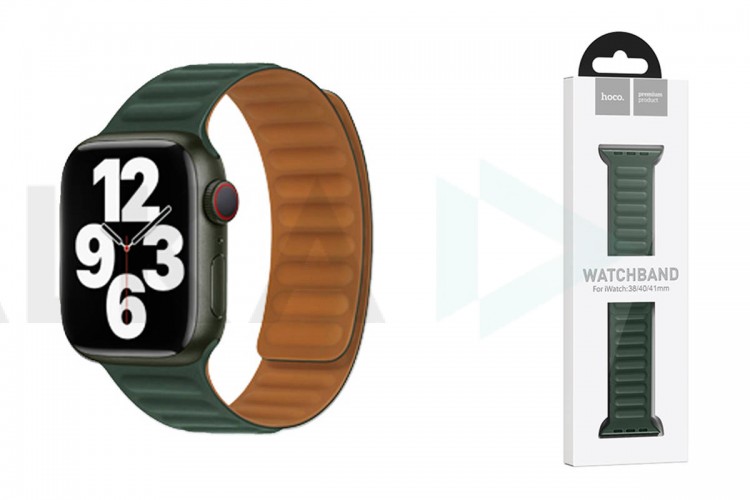 Ремешок для Apple Watch HOCO WA21 Flexible series second-generation chain magnetic silicone strap (38/40/41 мм) елово-зеленый