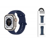 Ремешок для Apple Watch HOCO WA15 Flexible series 8-character buckle solid color silicone strap (42/44/45/49 мм) морская синева