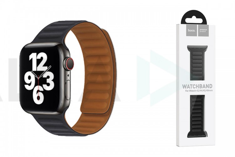 Ремешок для Apple Watch HOCO WA21 Flexible series second-generation chain magnetic silicone strap (42/44/45/49 мм) черный