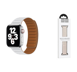 Ремешок для Apple Watch HOCO WA21 Flexible series second-generation chain magnetic silicone strap (42/44/45/49 мм) белый