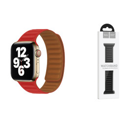 Ремешок для Apple Watch HOCO WA21 Flexible series second-generation chain magnetic silicone strap (42/44/45/49 мм) красный