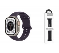 Ремешок для Apple Watch HOCO WA15 Flexible series 8-character buckle solid color silicone strap (42/44/45/49 мм) малиновая вишня