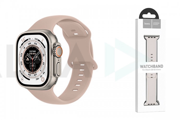 Ремешок для Apple Watch HOCO WA15 Flexible series 8-character buckle solid color silicone strap (42/44/45/49 мм) песочный