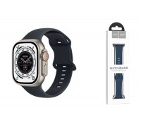 Ремешок для Apple Watch HOCO WA15 Flexible series 8-character buckle solid color silicone strap (42/44/45/49 мм) полночно синий