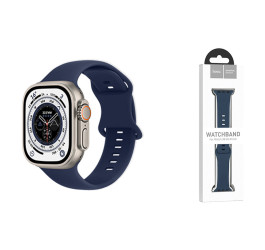 Ремешок для Apple Watch HOCO WA15 Flexible series 8-character buckle solid color silicone strap (38/40/41 мм) морская синева