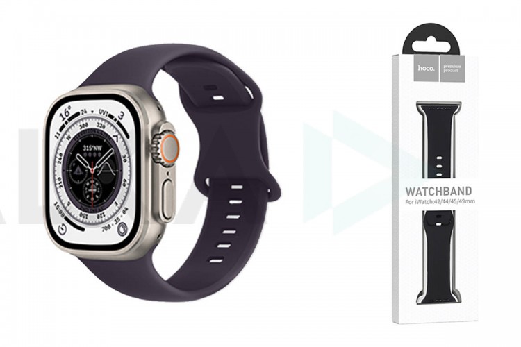 Ремешок для Apple Watch HOCO WA15 Flexible series 8-character buckle solid color silicone strap (38/40/41 мм) малиновая вишня