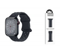 Ремешок для Apple Watch HOCO WA16 Flexible series bamboo pattern solid color silicone strap (42/44/45/49 мм) полночный синий