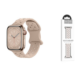 Ремешок для Apple Watch HOCO WA16 Flexible series bamboo pattern solid color silicone strap (42/44/45/49 мм) песочный