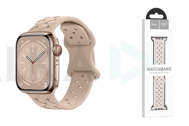 Ремешок для Apple Watch HOCO WA16 Flexible series bamboo pattern solid color silicone strap (42/44/45/49 мм) песочный