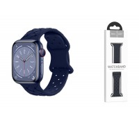 Ремешок для Apple Watch HOCO WA16 Flexible series bamboo pattern solid color silicone strap (42/44/45/49 мм) морская синева