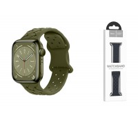 Ремешок для Apple Watch HOCO WA16 Flexible series bamboo pattern solid color silicone strap (42/44/45/49 мм) оливково-зеленый