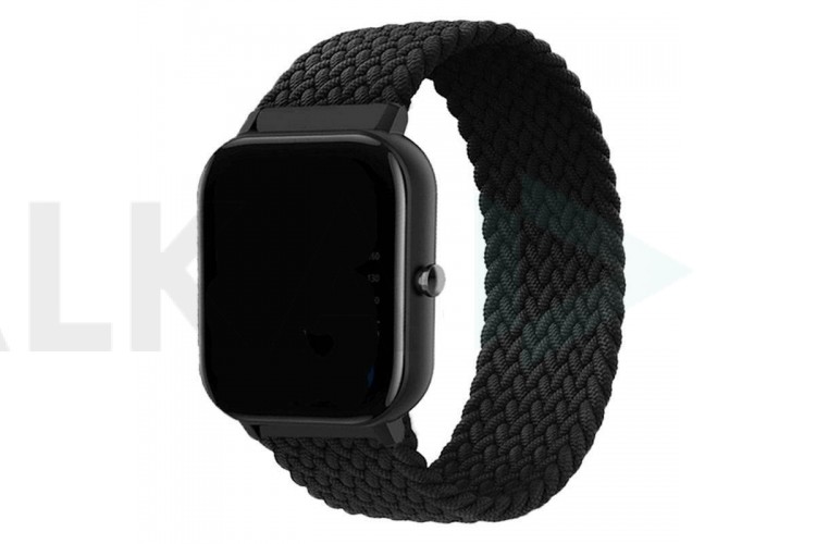 Ремешок силиконовый с плетением для Apple Watch 42-44 мм цвет черный размер L