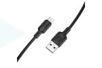 Кабель USB - MicroUSB BOROFONE BX113 2,4A (черный) 3м силиконовый