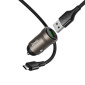 Автомобильное зарядное устройство АЗУ USB-A + кабель Mciro USB - USB HOCO Z62 Energy single-port QC3.0 (металлический серый)