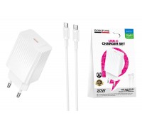 Сетевое зарядное устройство USB-C + кабель Type-C - Type-C BOROFONE BAS73A Source PD20W (белый)