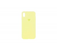 Чехол для iPhone X/XS Soft Touch с логотипом "Сердце" (светло-желтый)