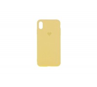 Чехол для iPhone XR Soft Touch с логотипом "Сердце" (желтый)
