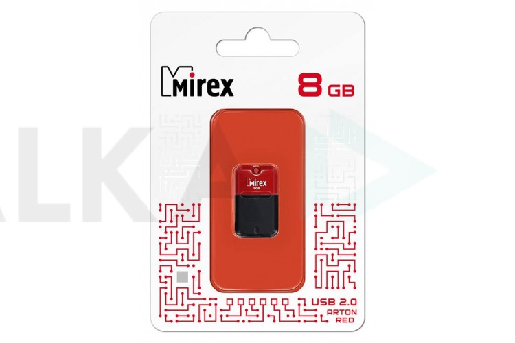 Флешка USB 2.0 Mirex ARTON RED 8GB (ecopack)