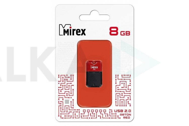 Флешка USB 2.0 Mirex ARTON RED 8GB (ecopack)