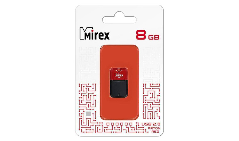 Флешка USB 2.0 Mirex ARTON RED 8GB (ecopack)