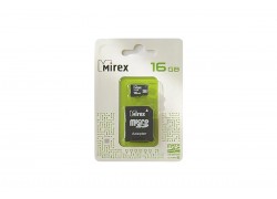 Карта памяти microSDHC MIREX 16 GB (class 10) с адаптером