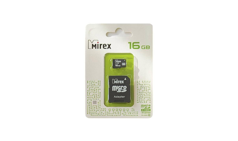 Карта памяти microSDHC MIREX 16 GB (class 10) с адаптером Карта памяти microSDHC MIREX 16 GB (class 10) с адаптером