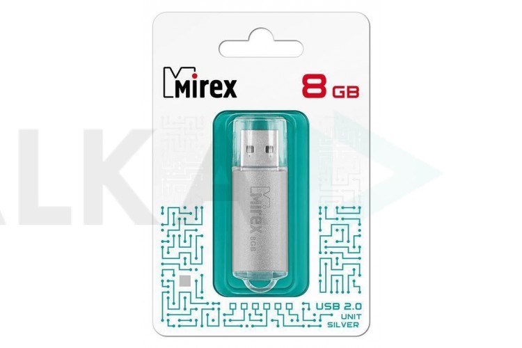 Флешка USB 2.0 Mirex UNIT SILVER 8GB (ecopack)