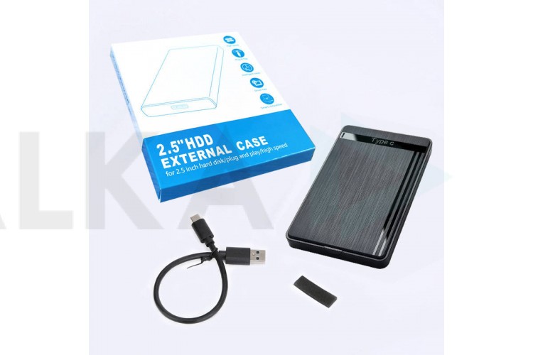 Кейс для HDD/SSD 2.5'' TYPE-C (USB3.1) - SATA пластик (black)