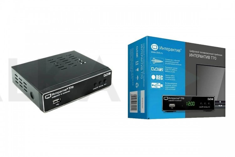 ТВ ресивер DVB-T2/C ИНТЕРАКТИВ T70 + доп. Разъем 12V