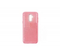 Чехол для Samsung A6 Plus (2018)/J8/J6 с блестками (розовый)