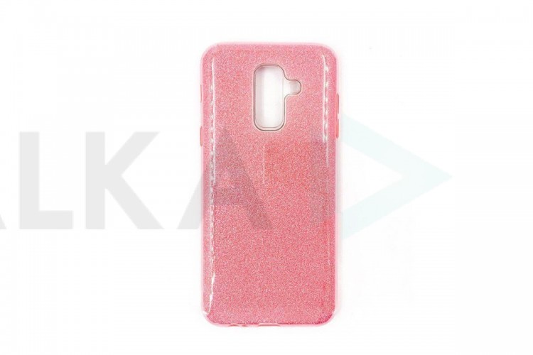 Чехол для Samsung A6 Plus (2018)/J8/J6 с блестками (розовый)