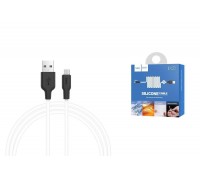 Кабель USB - MicroUSB HOCO X21 2,4A (черно-белый) 1м (силикон)