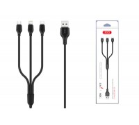 Кабель USB 3 в 1 XO NB103 2.0A 3 in 1 a usb cable (черный)