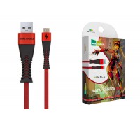 Кабель USB - MicroUSB More choice K41Sm 3.0A нейлон 1м (Red Black)