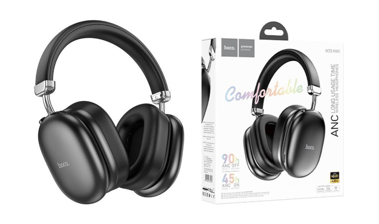 Наушники мониторные беспроводные HOCO W35 Max Auspicious ANC BT headphones (черный) Наушники мониторные беспроводные HOCO W35 Max Auspicious ANC BT headphones (черный)