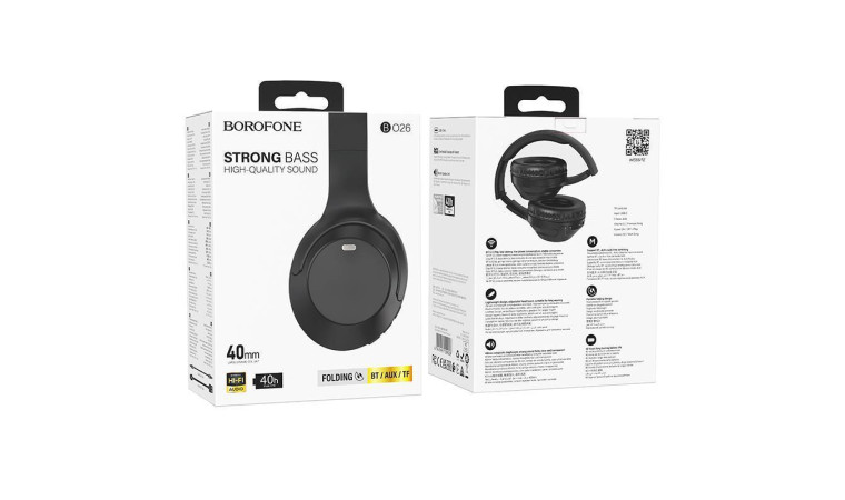 Наушники мониторные беспроводные BOROFONE BO26 Delightful wireless headset Bluetooth (черный)