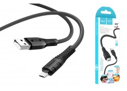 Кабель USB - MicroUSB HOCO X67 2,4A (черный) 1м (силикон)