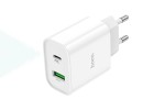 Сетевое зарядное устройство USB + USB-C HOCO C80A Plus Rapido PD20W+ QC3.0 (белый)