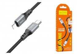 Кабель USB - Lightning HOCO X92, 2,4A (черный) 3м (силиконовый)
