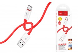 Кабель USB - USB Type-C HOCO X87 силиконовый (красный) 1м 