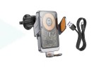 Держатель автомобильный для телефона HOCO HW7 Transperend discovery edition wireless fast charging car holder ( на консоль) серый
