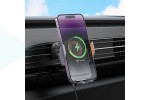 Держатель автомобильный для телефона HOCO HW7 Transperend discovery edition wireless fast charging car holder ( на консоль) серый