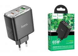 Сетевое зарядное устройство 2USB-C + USB HOCO CS44A Smart PD65W + QC3.0 (черный)