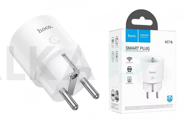 Сетевой адаптер-переходник Hoco AC16 Veloz smart socket (EU) белый